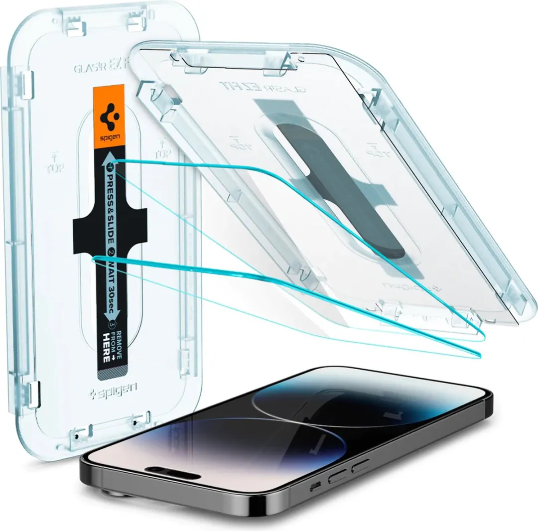 Spigen Glas.tR EZ Fit iPhone 14 Pro Screenprotector - 2 Stuks