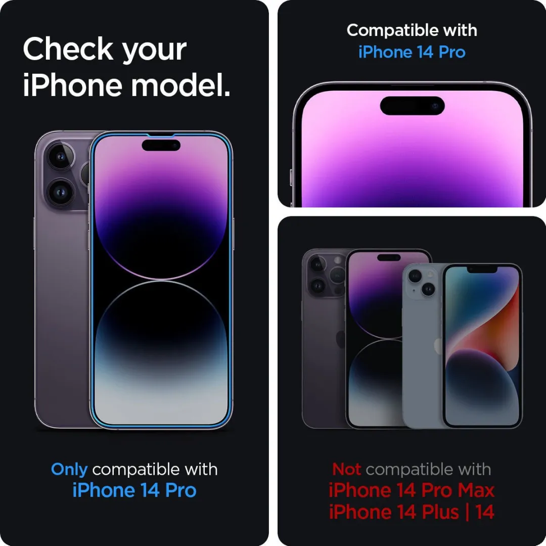 Spigen Glas.tR EZ Fit iPhone 14 Pro Screenprotector - 2 Stuks