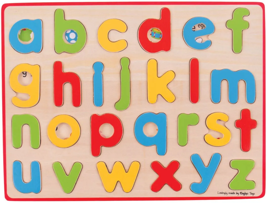 Bigjigs Inlegpuzzel Kleine Letters BJ757 - 26 Stuks - Multicolor
