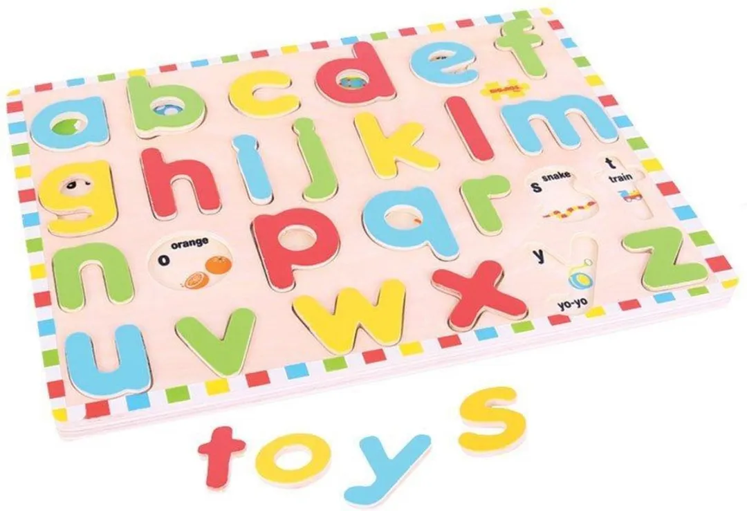 Bigjigs Inlegpuzzel Kleine Letters BJ757 - 26 Stuks - Multicolor