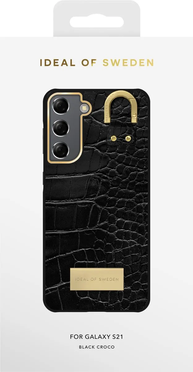 iDeal of Sweden Fashion Case Atelier Samsung Galaxy S21 - Black Croco - afbeelding 4 van 5