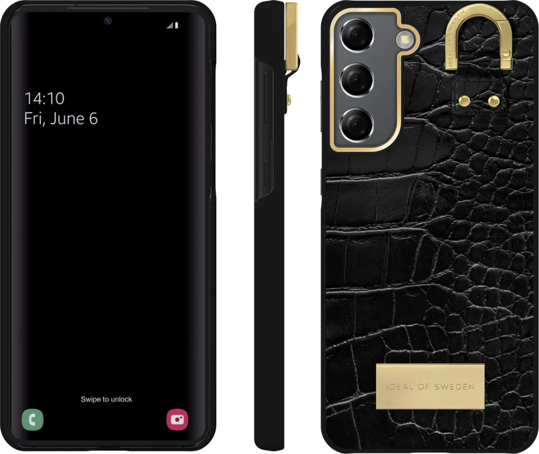 iDeal of Sweden Fashion Case Atelier Samsung Galaxy S21 - Black Croco - afbeelding 3 van 5