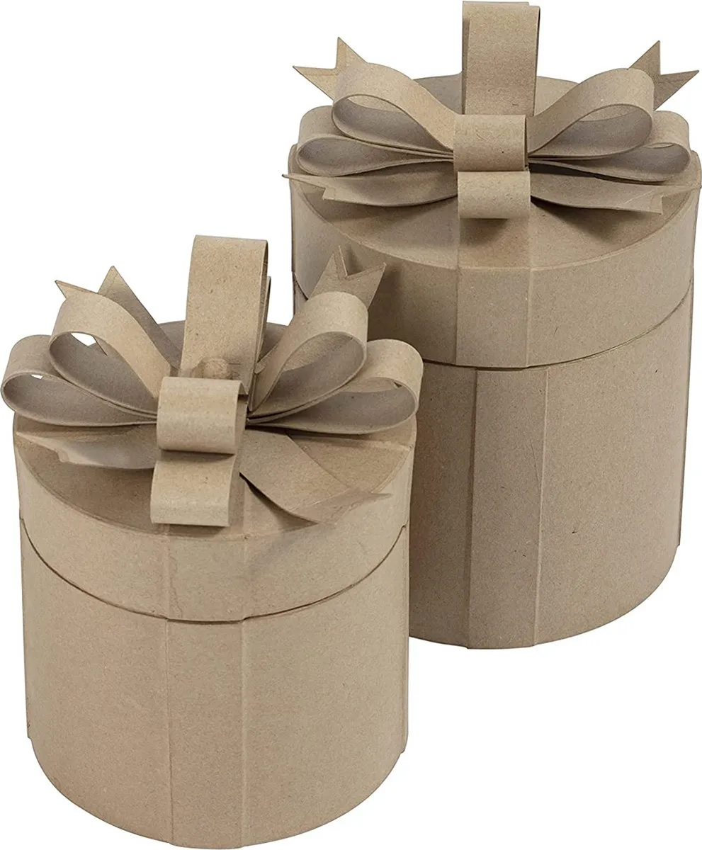 Decopatch Ronde Geschenkdozen - 2 Stuks - Kraft