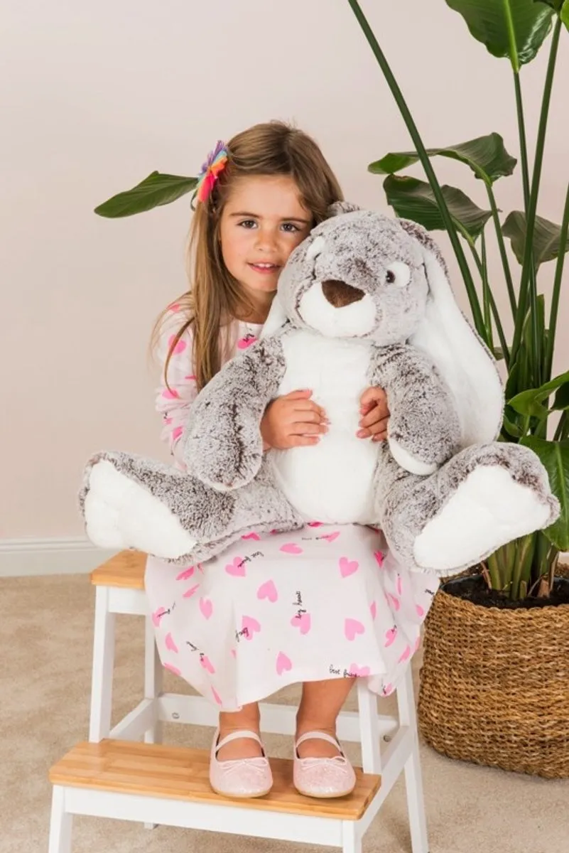 Hermann Teddy Knuffel Haas 45cm - Grijs