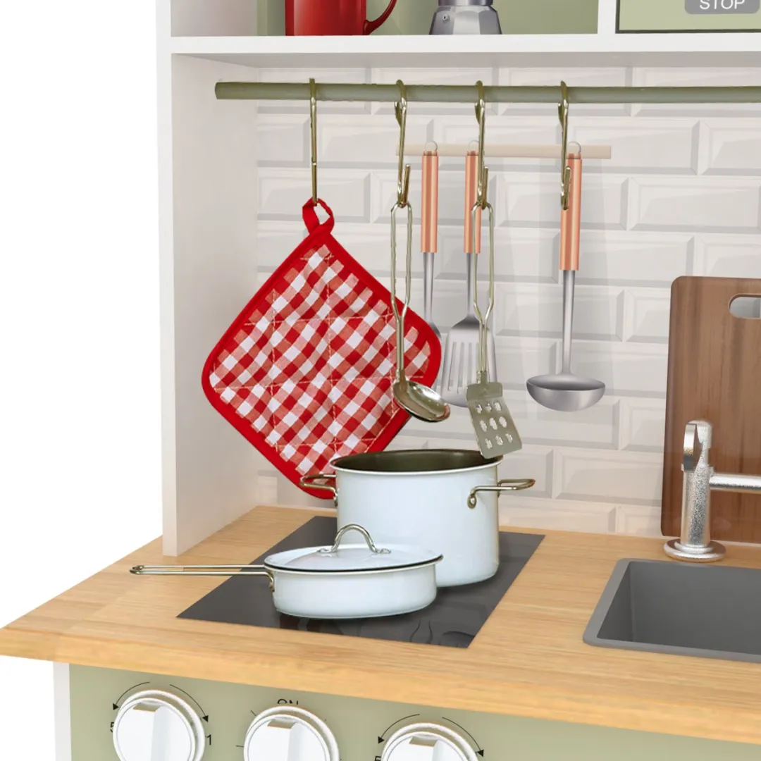 Teamson Kids Modern Houten Speelkeuken Lichtgroen/Wit