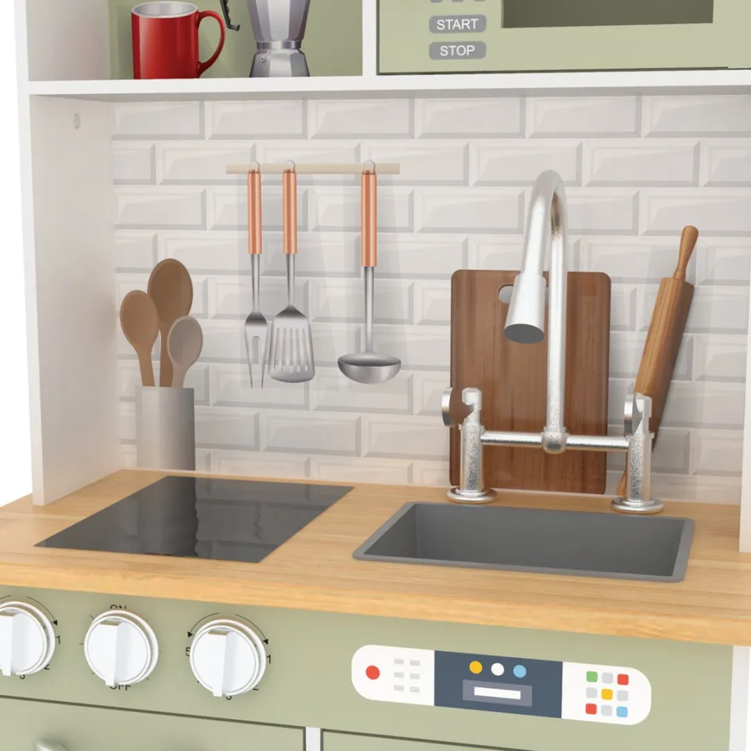 Teamson Kids Modern Houten Speelkeuken Lichtgroen/Wit