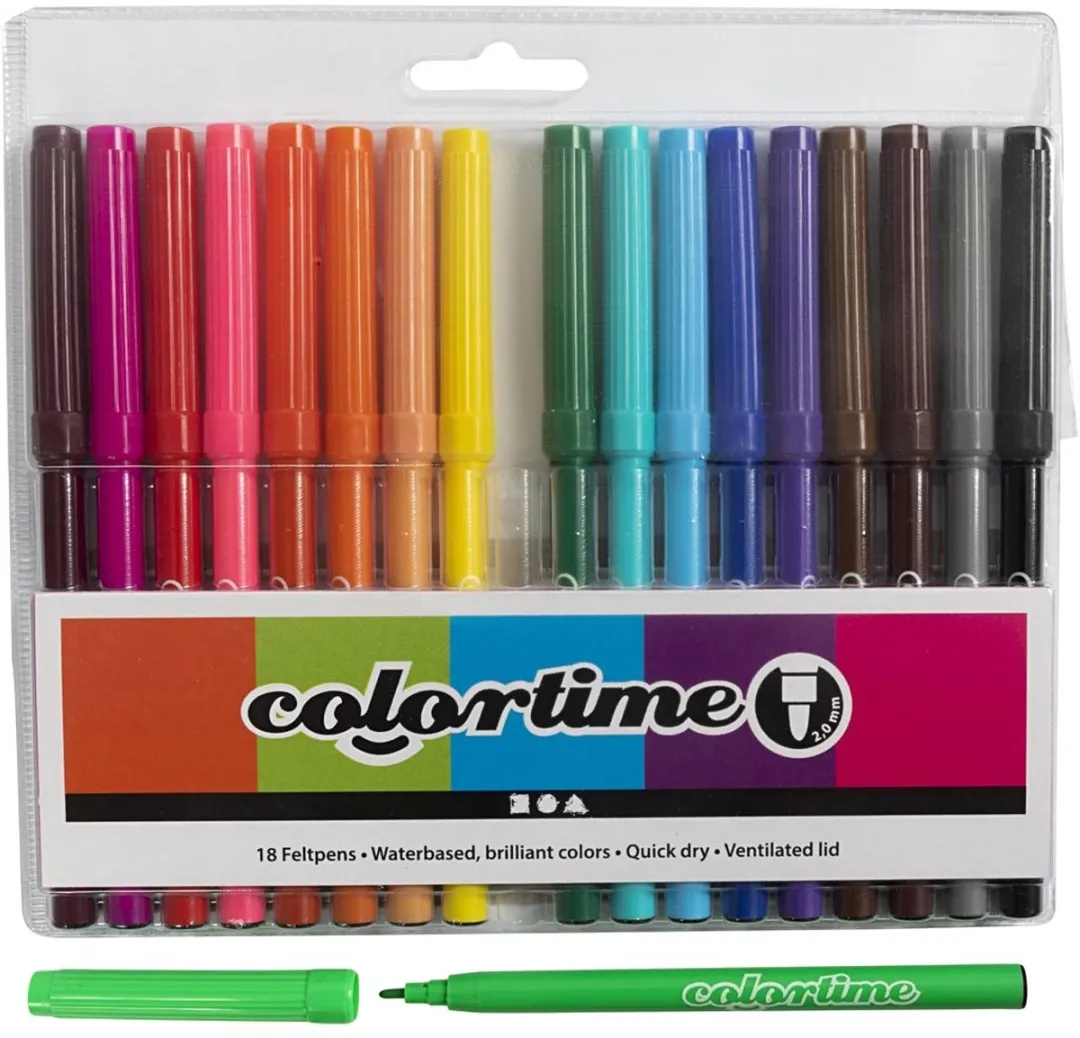 Colortime Stiften 2mm Multicolor - 18 Stuks