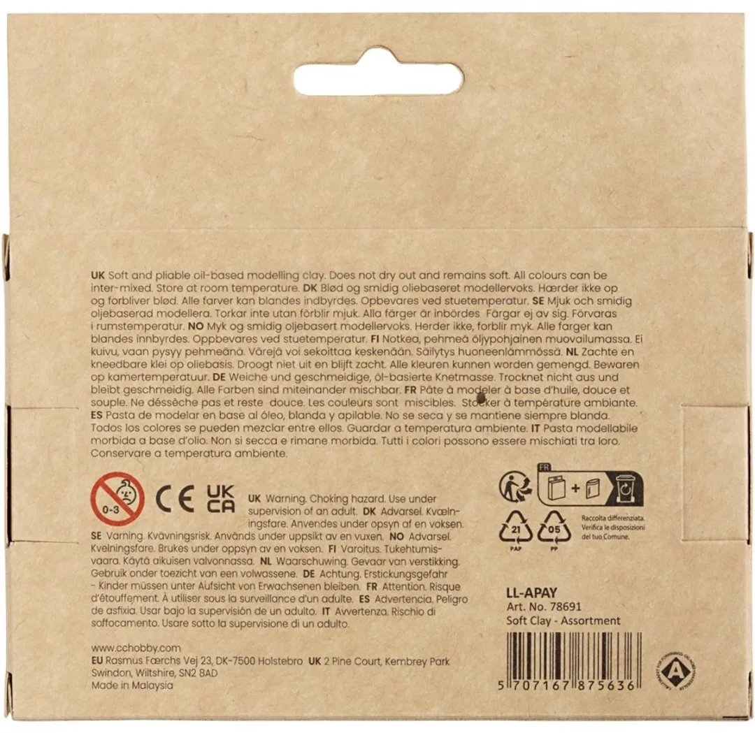 Creativ Company Soft Clay Set 400g - 5 Stuks Neon Multi