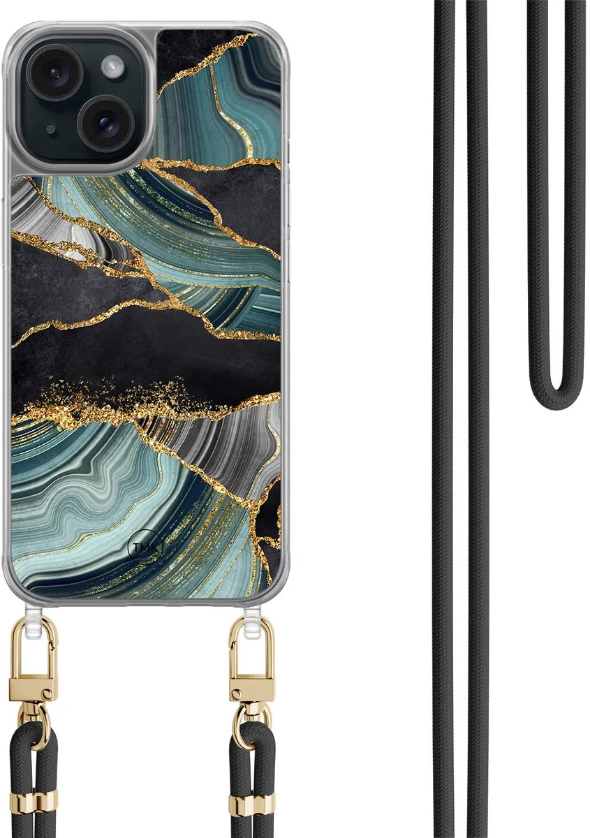 Casevibes Telefoonhoesje iPhone 15 Marble Jade Stone