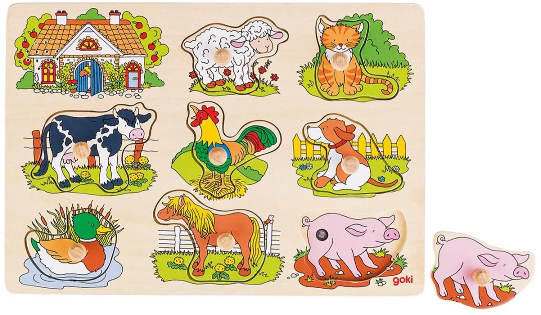 Goki Soundpuzzle Farm 6-delig