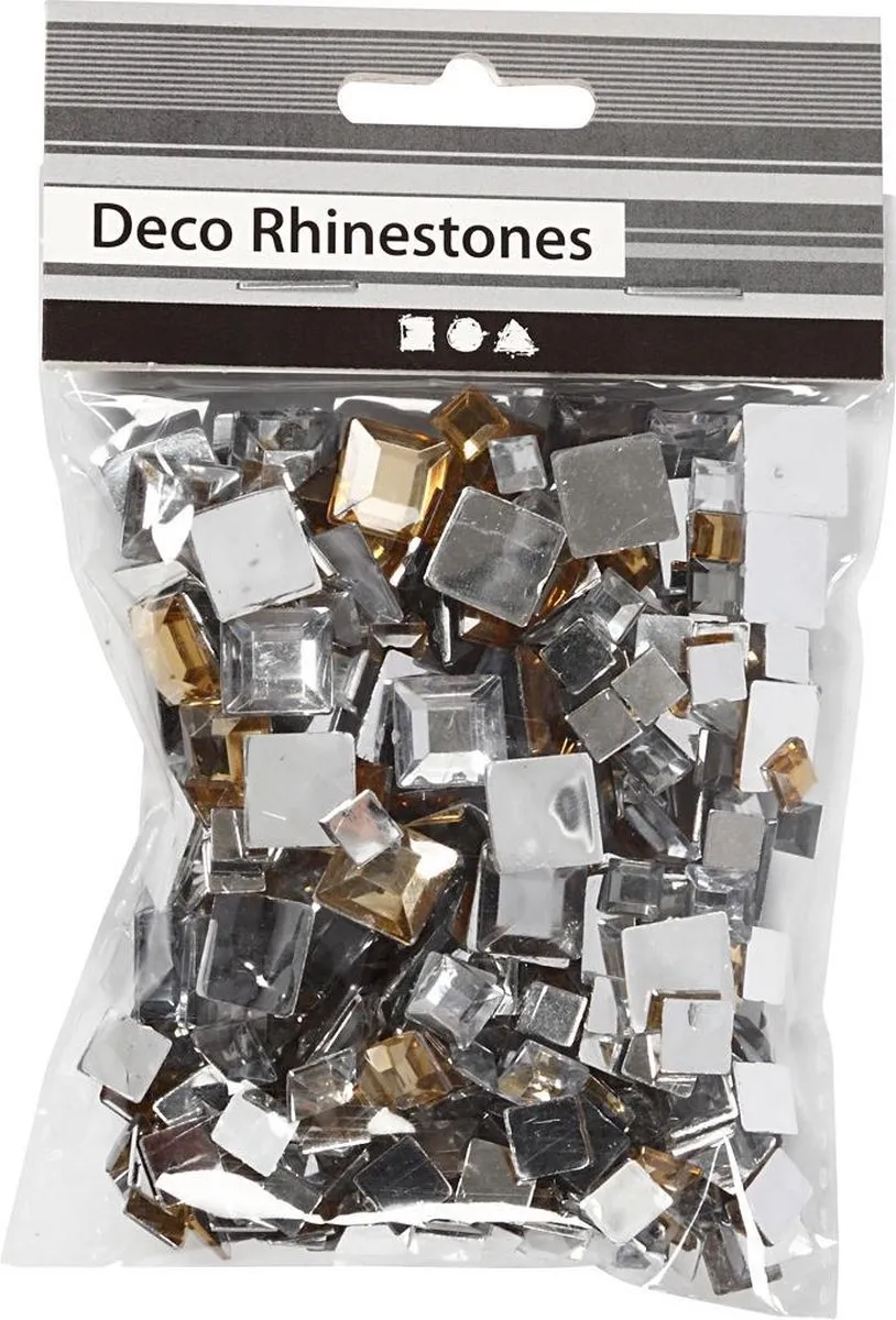 Creativ Company Strasstenen Vierkant Zilver Harmonie 6-12mm - 360 Stuks