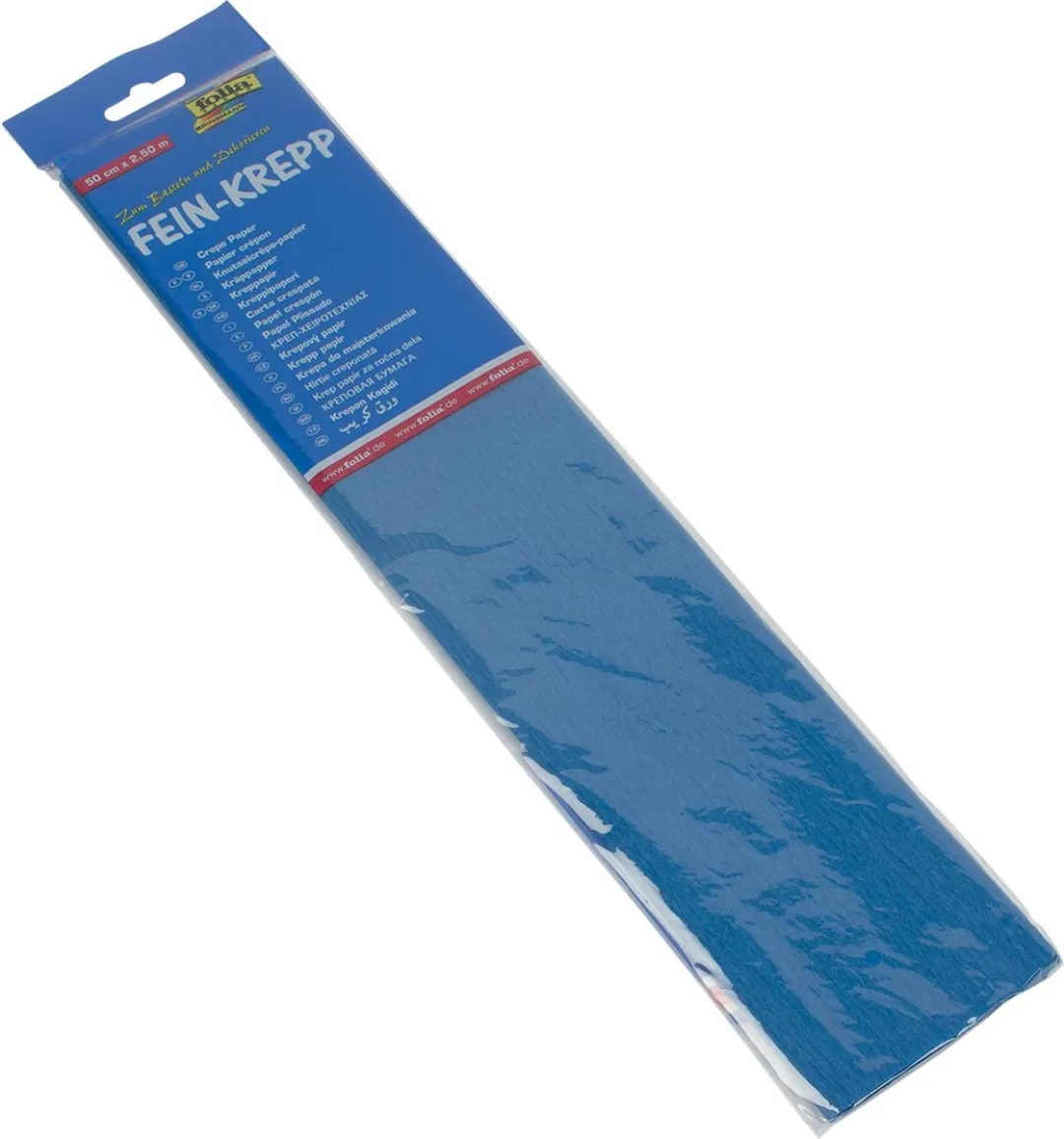 Folia Crêpepapier Briljant blauw 250x50cm
