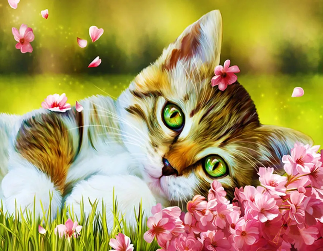 VDTOYS VDT053 Diamond Painting Cute Cat 1