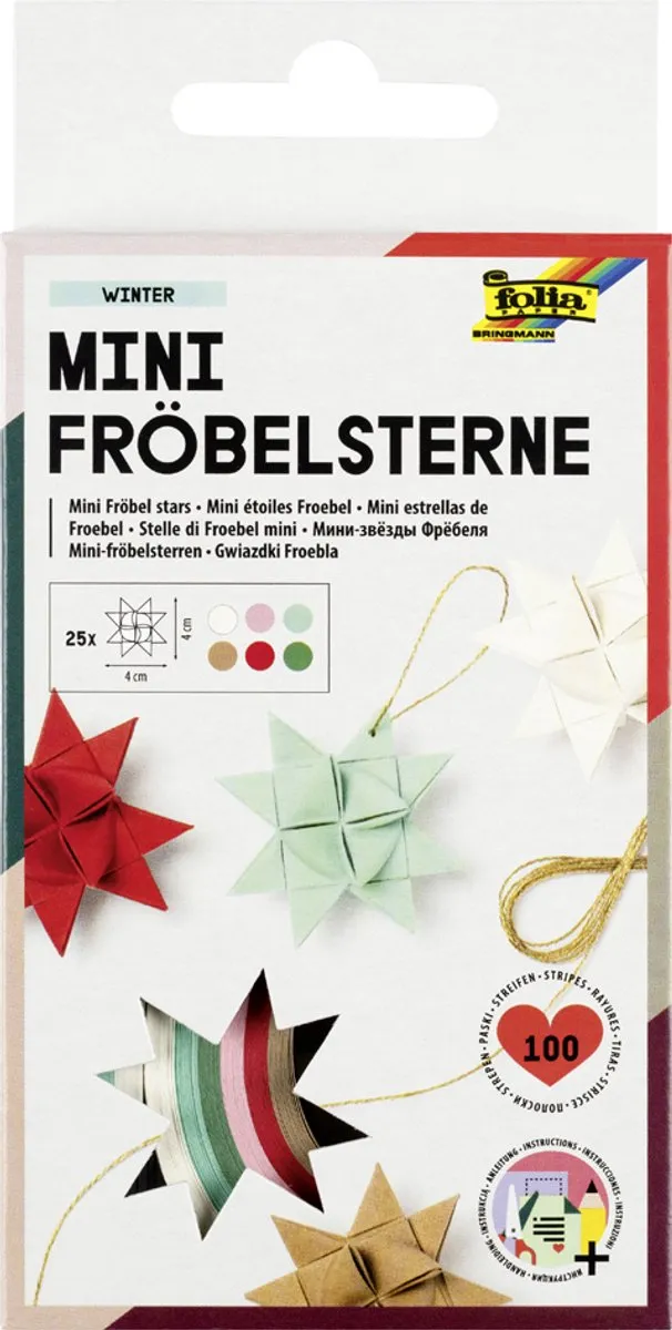 Folia Pasteltinten Vouwpapierstroken Mini Sterren - 100 Stuks