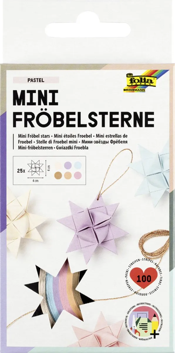 Folia Pasteltinten Vouwpapierstroken Mini Sterren