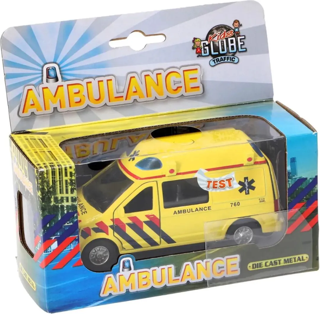 Kids GLOBE Ambulance Licht & Geluid 510643 - Geel