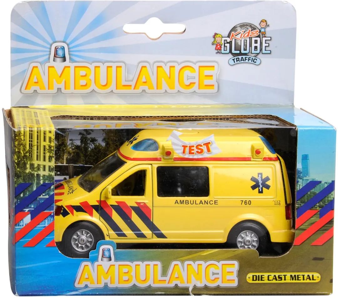 Kids GLOBE Ambulance Licht & Geluid 510643 - Geel