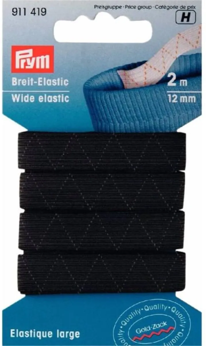 Prym 911419 Naai-elastiek - 2m Zwart