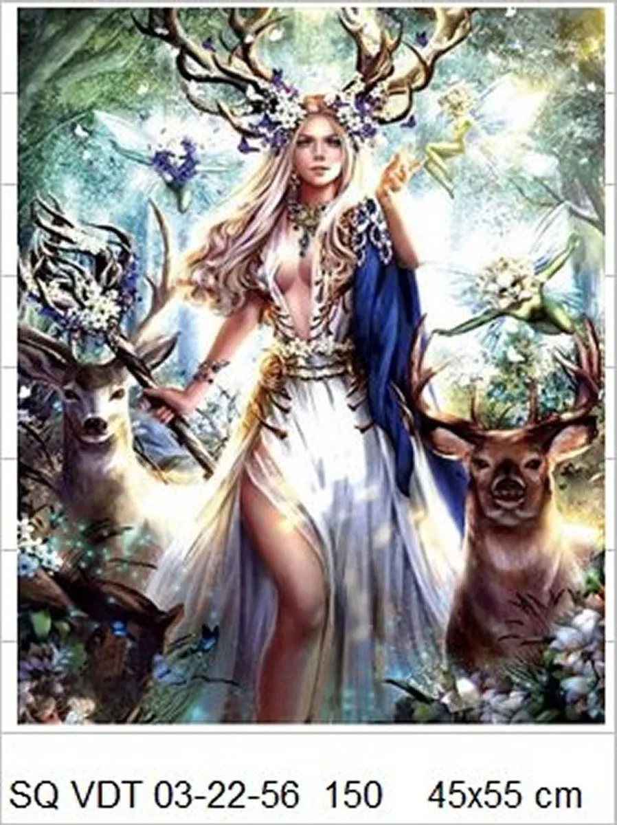 VDTOYS Diamond Painting VDT150 Deer Queen - Groot formaat 45x55cm