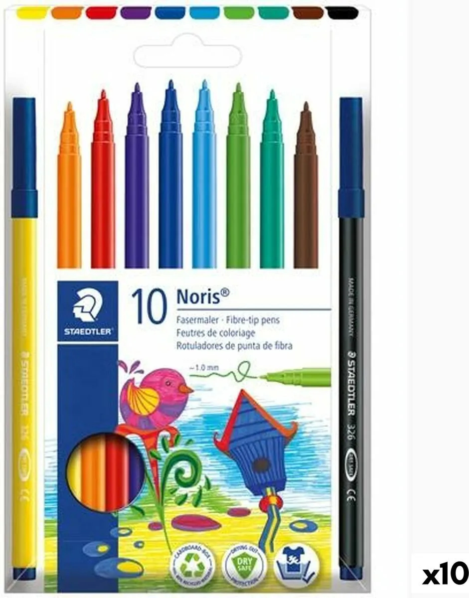 STAEDTLER Noris 326 Viltstiften - 10 Stuks Multicolor