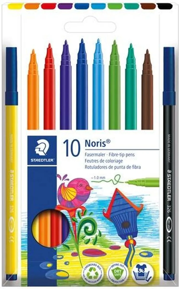 STAEDTLER Noris 326 Viltstiften - 10 Stuks Multicolor