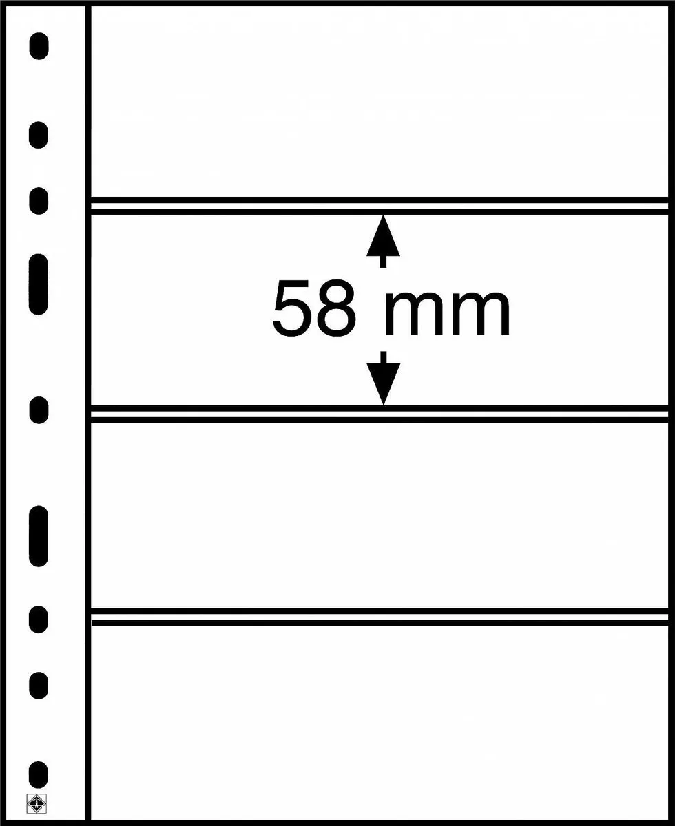 Leuchtturm Optima 4 S Opbergbladen - 10 Stuks - Zwart