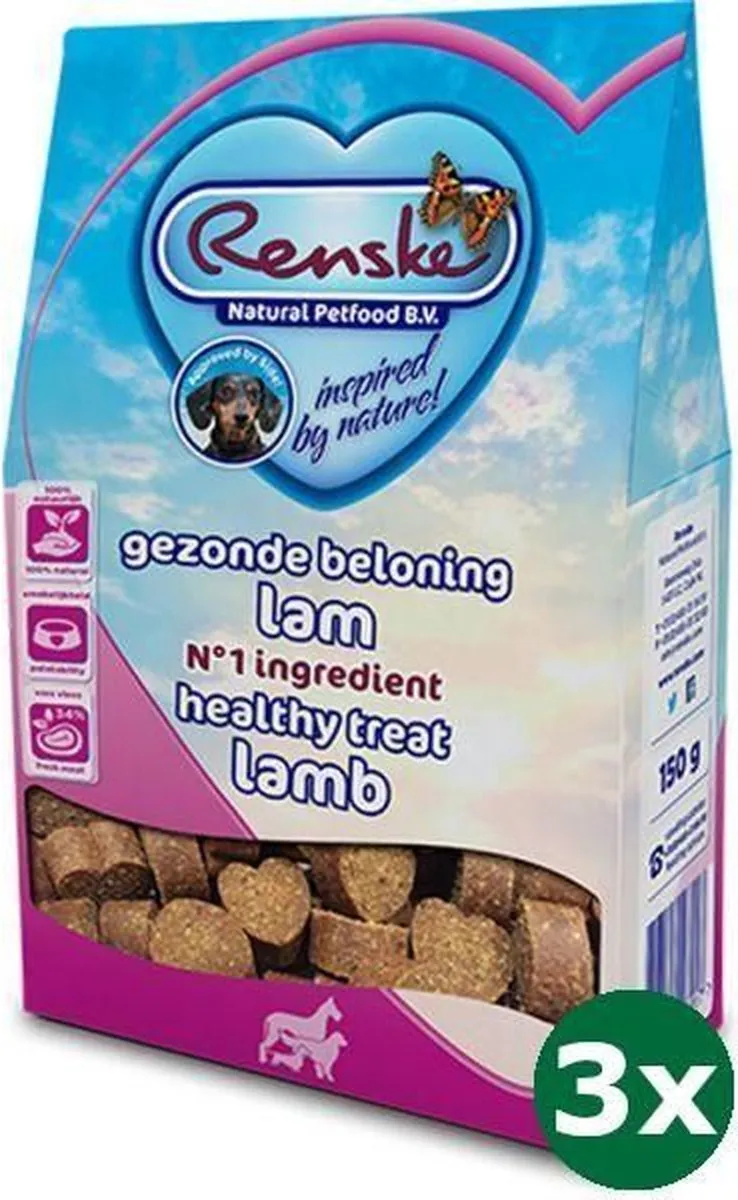 Renske Gezonde Beloning Hartjes Lam 450g