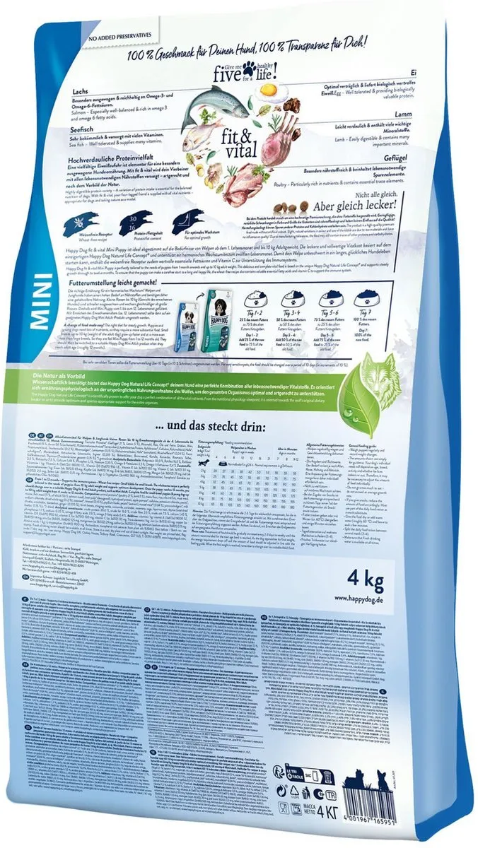 Happy Dog Fit & Vitaal Mini Puppy 4kg
