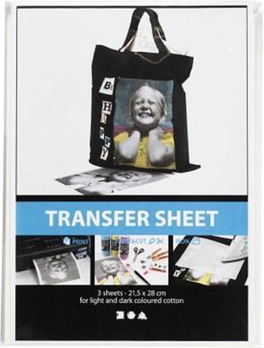 Creativ Company Transfer Vellen Textiel A4 - 3 Stuks
