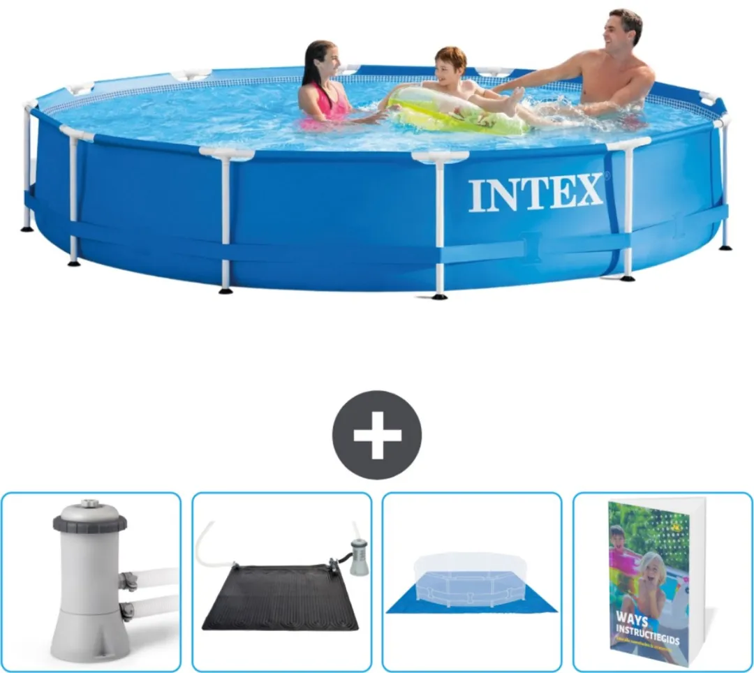 Intex 28212GN-Blauw Rond Frame Zwembad 366x76cm