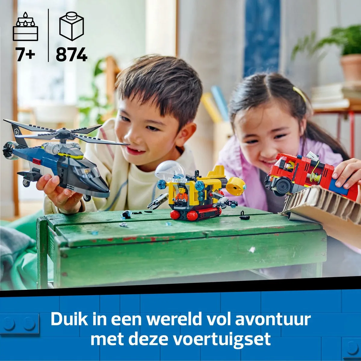 LEGO City 60462 Helikopter Brandweerauto & Onderzeeër - 874 Stukken