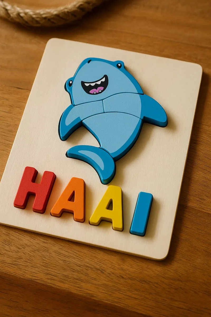 MagniToys Montessori Houten Blokkenpuzzel ABC & Woordenspel - 6 Thema's
