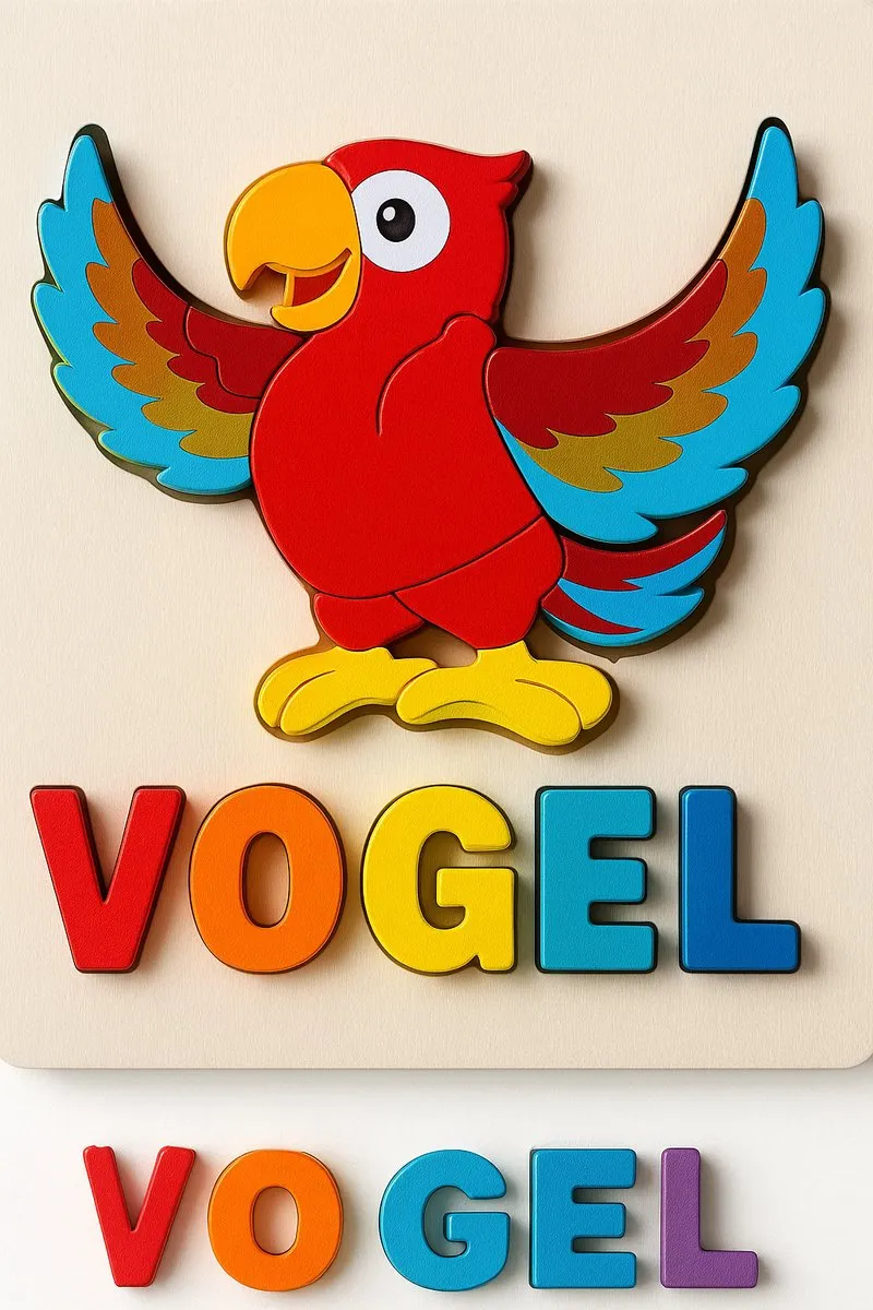 MagniToys Montessori Houten Blokkenpuzzel ABC & Woordenspel - 6 Thema's