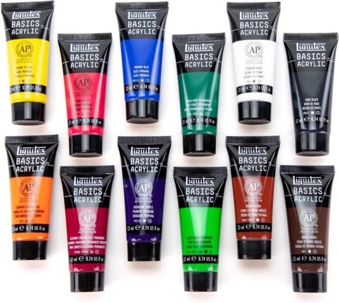 Liquitex Basics Acrylverfset 12x22ml - Multicolor