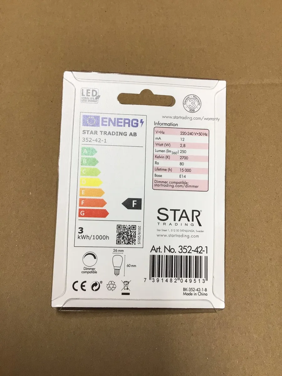 Star Trading Mini Lampje E14 2.8W Extra Warm Wit - Dimbaar
