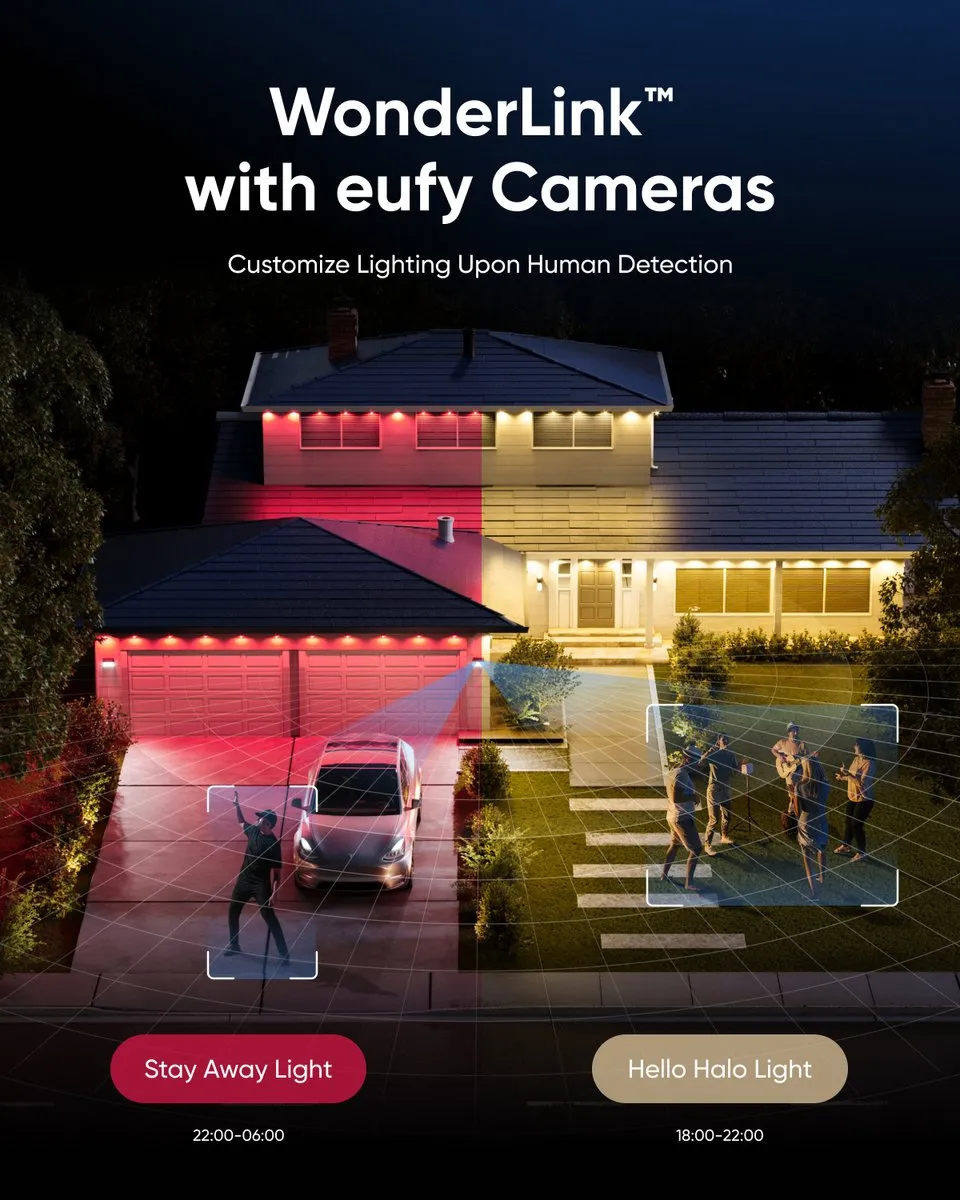 eufy Lightning E22 Lichtsnoer – Slimme Buitenverlichting 30m – Outdoor Light – RGBWW LED's – tot IP65 Waterdicht – AI-gestuurde Lichtthema's – Werkt met eufy Life-app