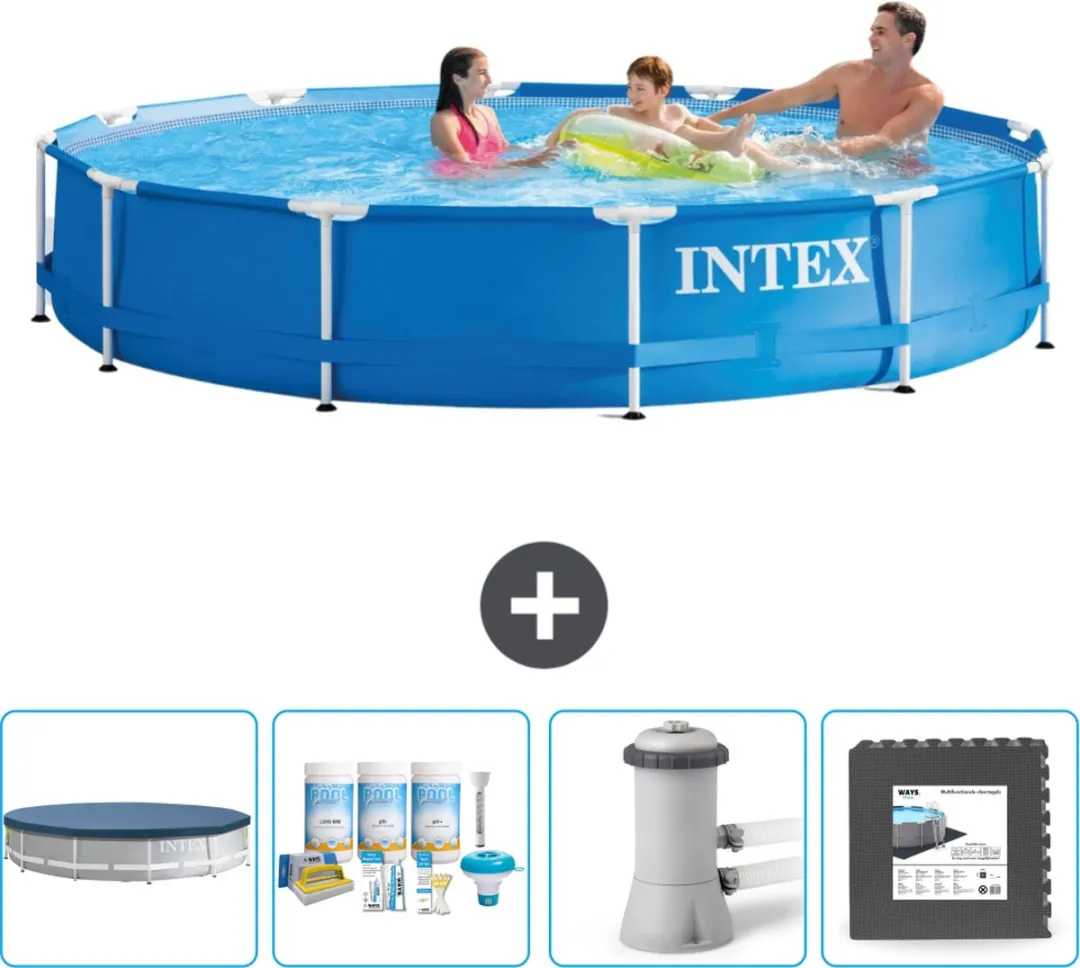 Intex 28210NP-Blauw Rond Frame Zwembad 366x76cm