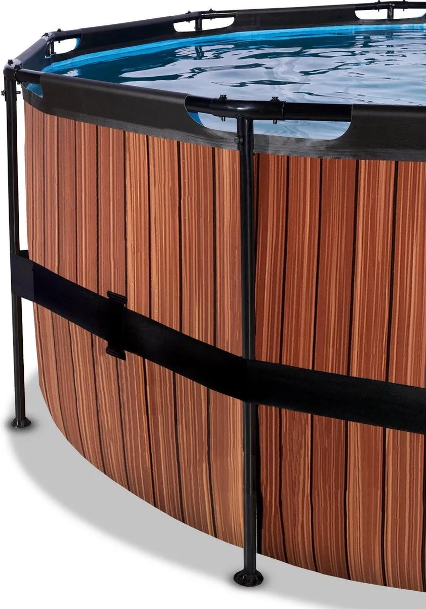 EXIT Wood Zwembad 427x122cm - 14.758L - Bruin