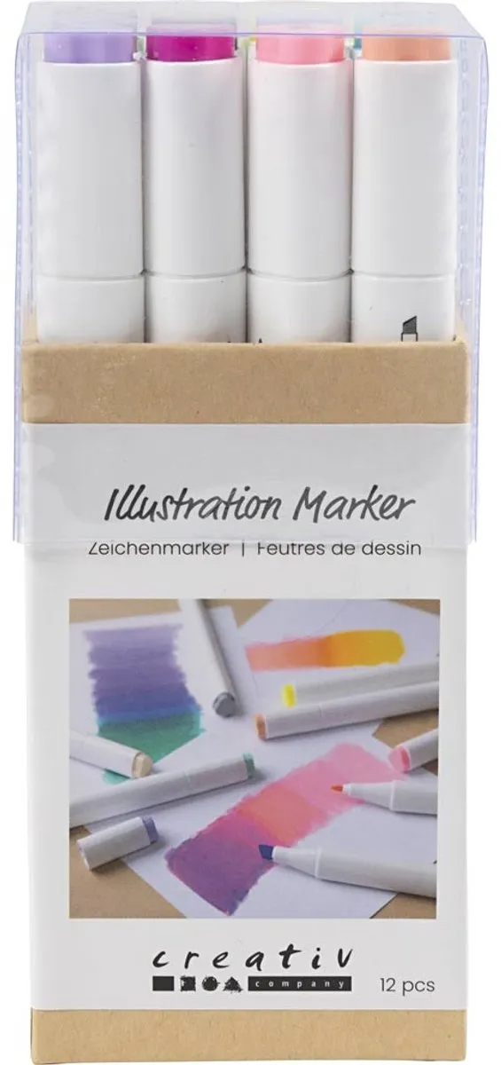 Creativ Company Alcoholmarker Pastelkleuren - 12 Stuks