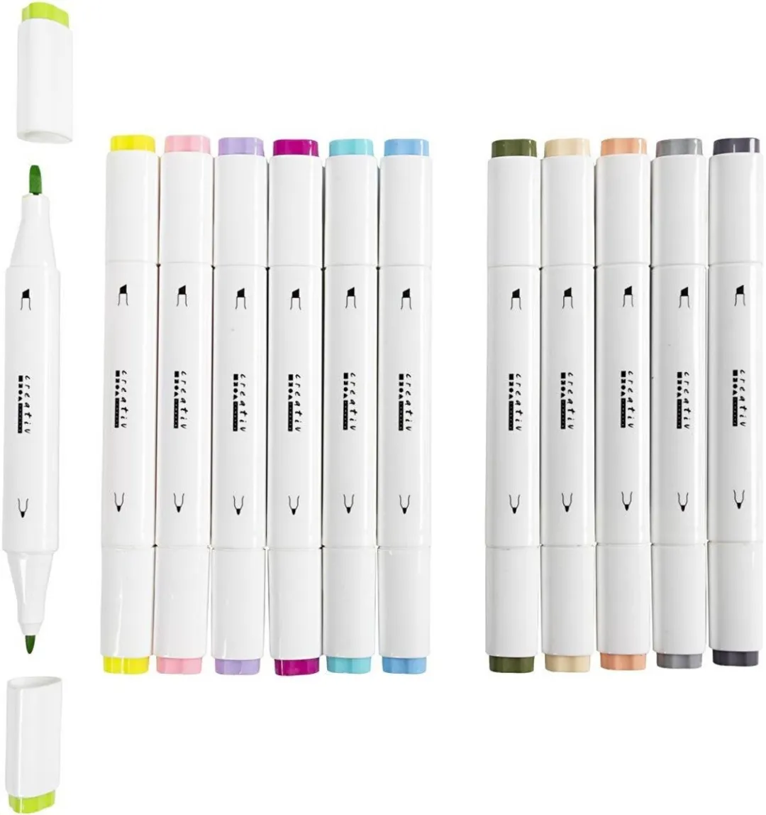 Creativ Company Alcoholmarker Pastelkleuren - 12 Stuks