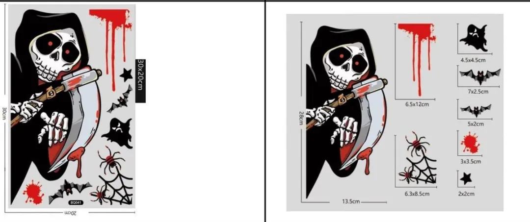 VinkToys Halloween Raamstickers - 41 Stuks - Zelfklevend PVC