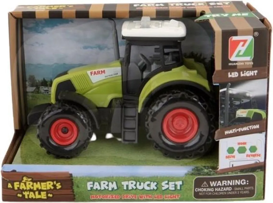 Jonotoys Tractor Farm Led 14cm - Groen/Zwart