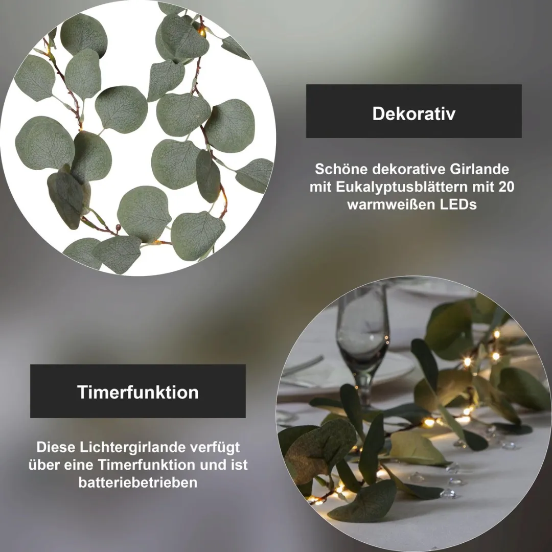 Star Trading Batterijslinger Eucalyptus - Wit