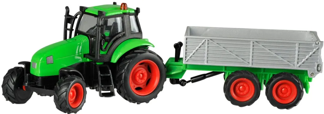 Kids Globe Tractor met Aanhanger Licht & Geluid 1:32