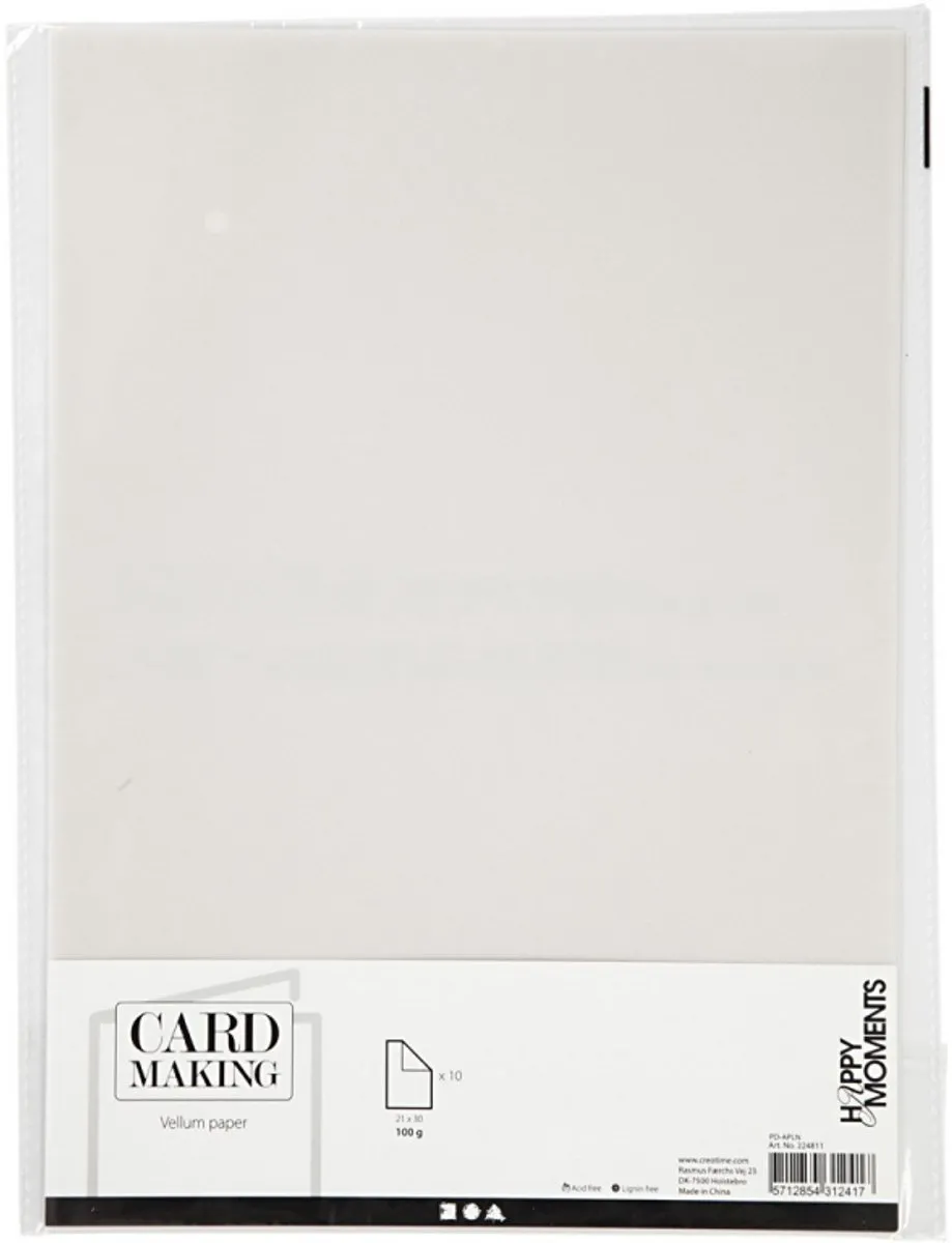 Creativ Company Vellum Papier 100gr A4 - Off White - 10 Vel
