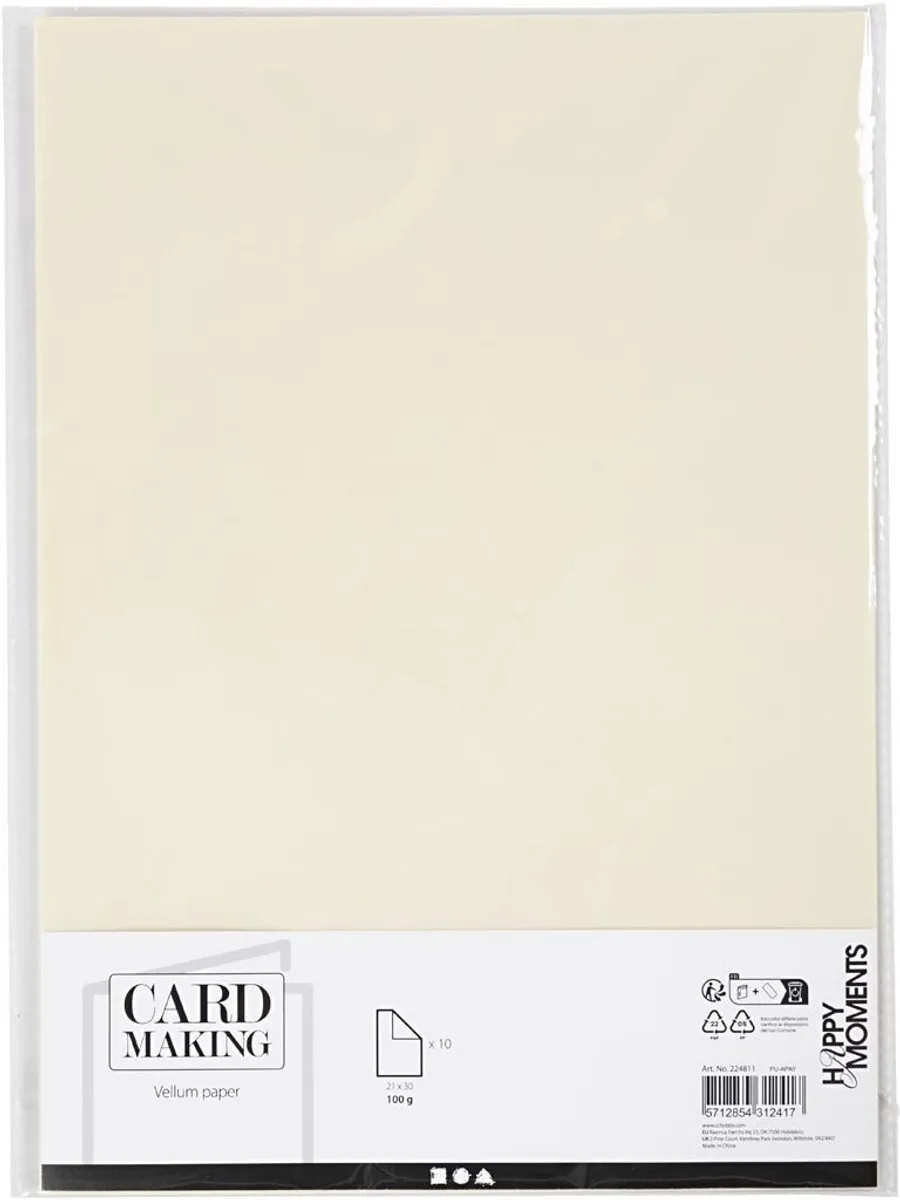 Creativ Company Vellum Papier 100gr A4 - Off White - 10 Vel