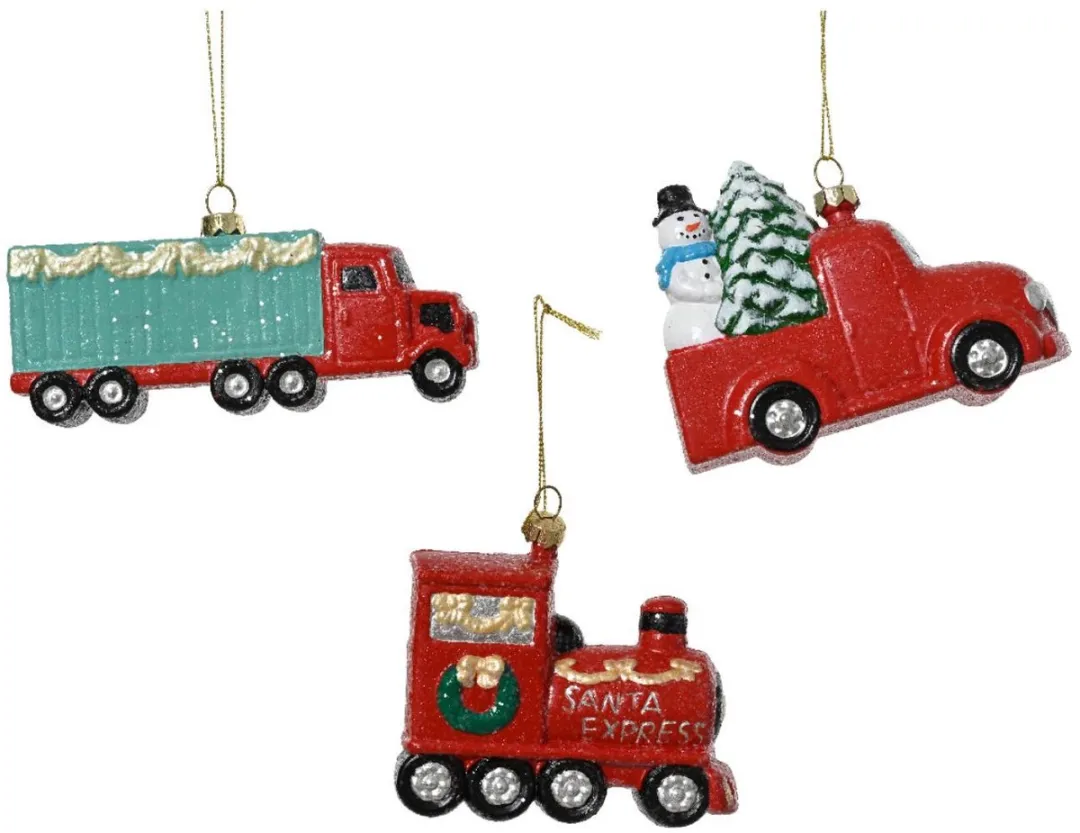 Kersthanger voertuig 14x6,5x11cm.