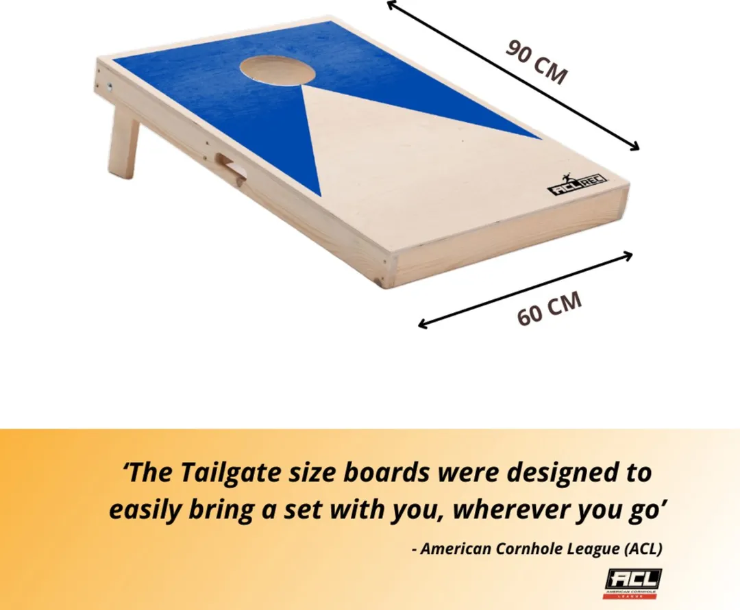 Wicked Wood Games Cornhole Set Blauw Design 90x60cm - 2 Boards + 8 Zakjes