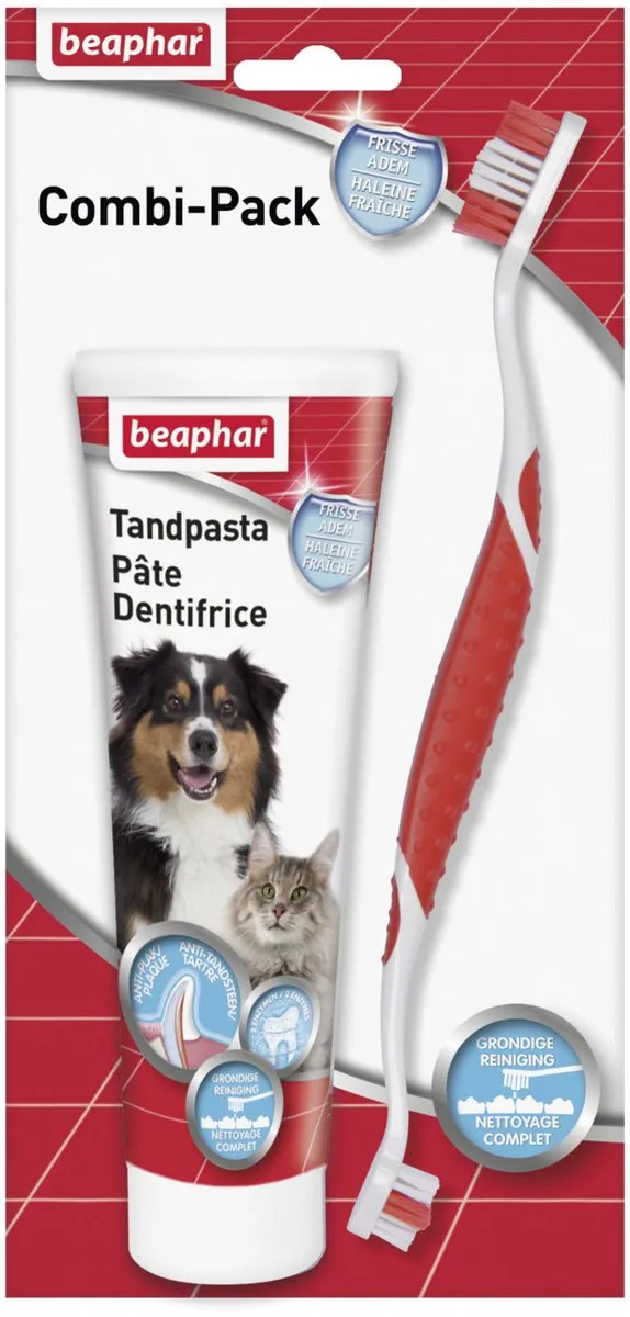 Beaphar Hondentandenborstel & Tandpasta Combi - 1 Stuk