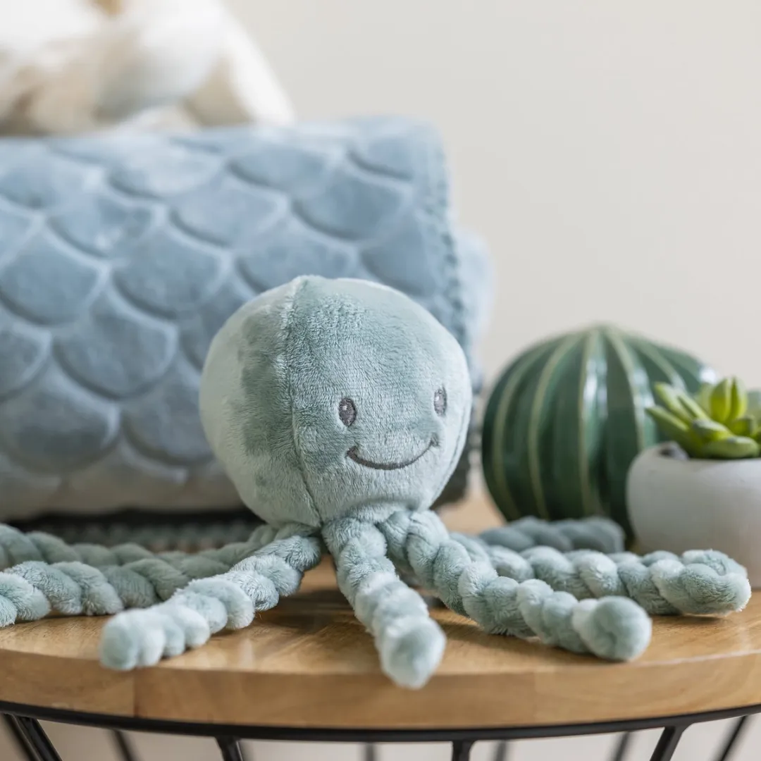 Nattou Lapidou Octopus Knuffel 22cm - Kopergroen